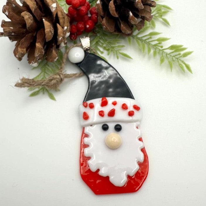 Handcrafted Glass Fused Gnome Ornament