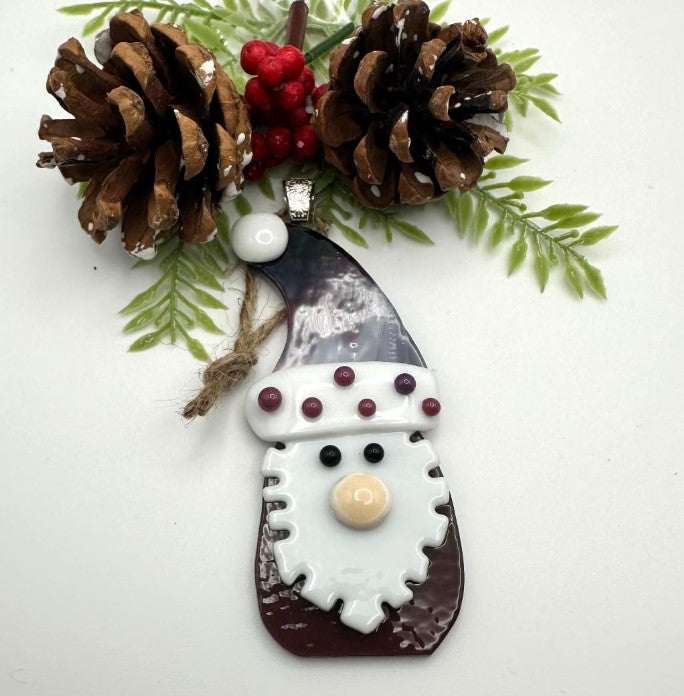 Handcrafted Glass Fused Gnome Ornament
