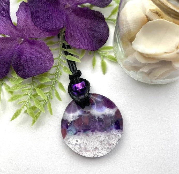 Glass Fused Purple hombre' Pendant