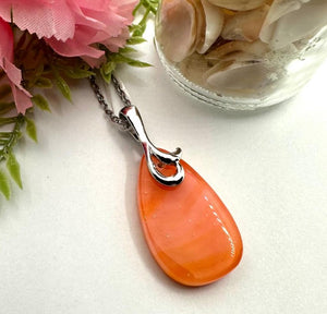 Glass Fused Teardrop Pendant
