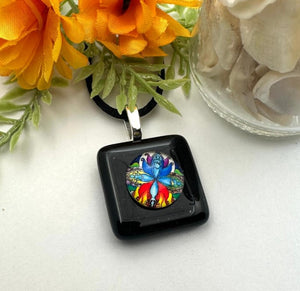 Glass Fused Mandala Pendant
