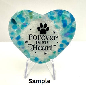 Customize your Memorial Glass Fused Heart- Color and Saying