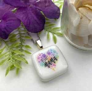 Glass Fused Fur Mama Memorial Pendant