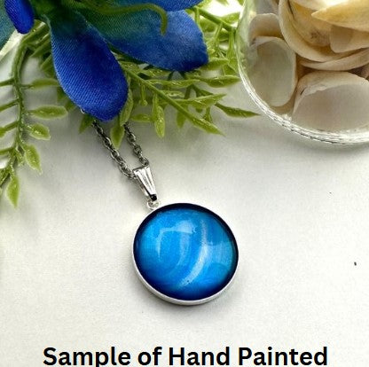 Design your own Round Hand Painted Glass Pendant