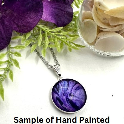 Design your own Round Hand Painted Glass Pendant