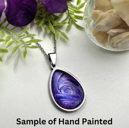 Design your own Hand Painted Glass Teardrop Pendant