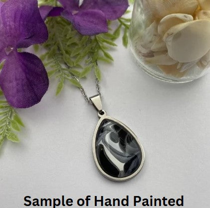 Design your own Hand Painted Glass Teardrop Pendant