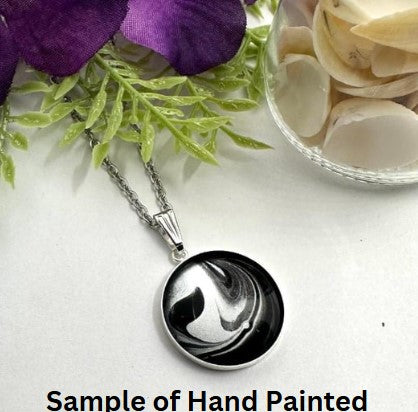 Design your own Round Hand Painted Glass Pendant