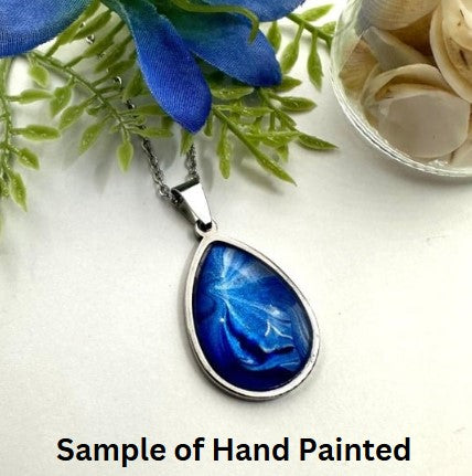 Design your own Hand Painted Glass Teardrop Pendant