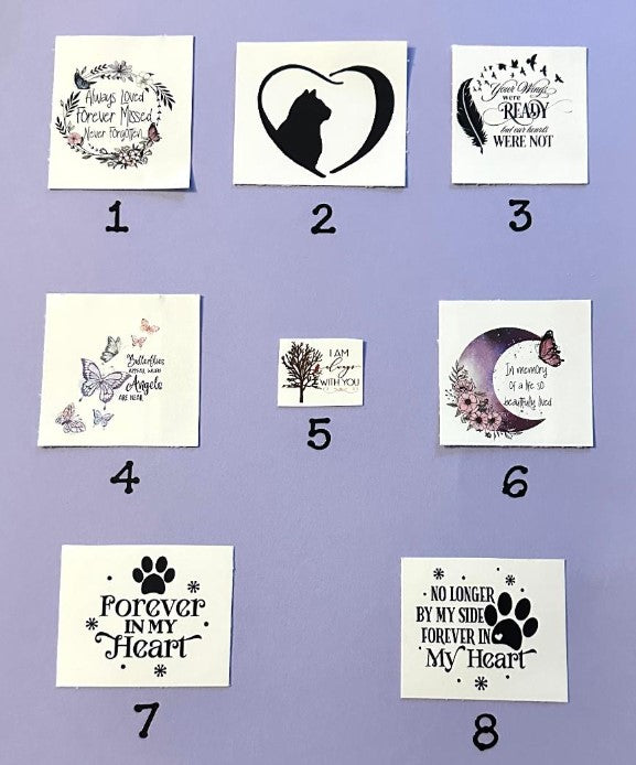 Customize your Memorial Glass Fused Heart- Color and Saying