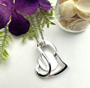 Design your own Hand Painted Glass Twisted Silver Heart Pendant