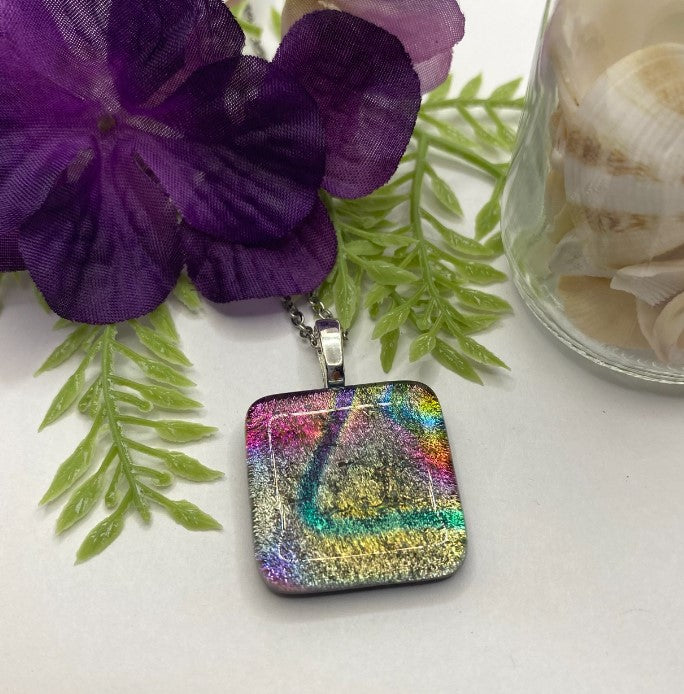 Multicolored Glass Fused Pendant