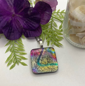 Multicolored Glass Fused Pendant