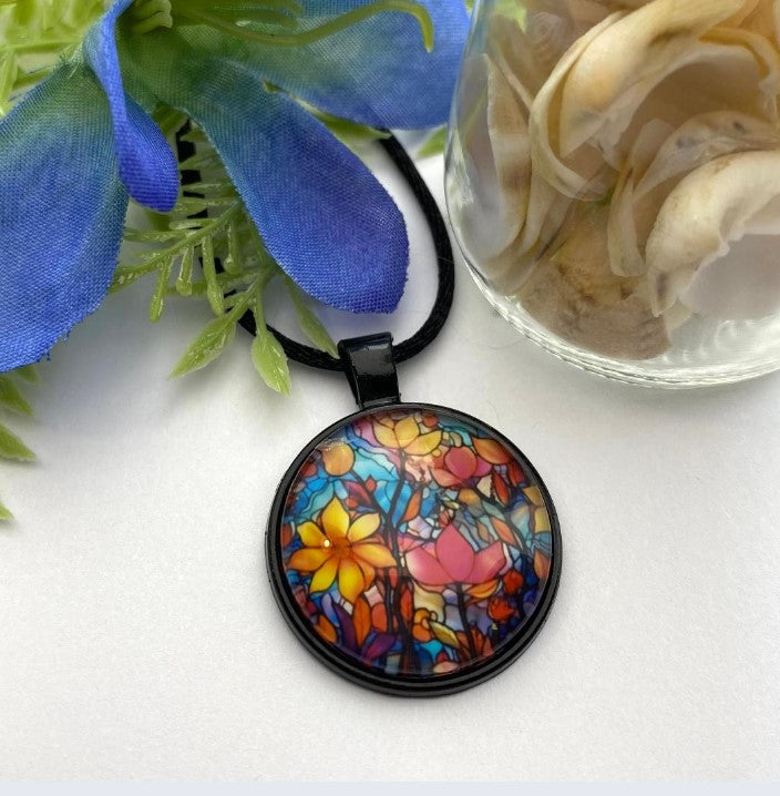 Floral Glass Pendant