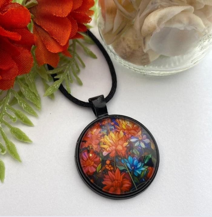 Glass Floral Pendant