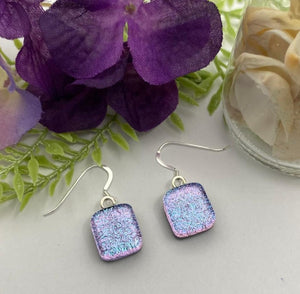 Lilac Glass Fused Earrings