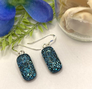 Turquoise Glass Fused Earrings