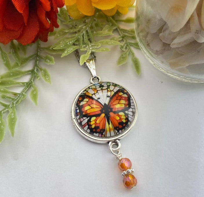 Glass Butterfly Pendant