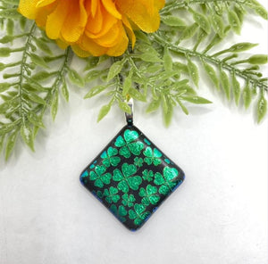Shamrock Glass Fused Pendant