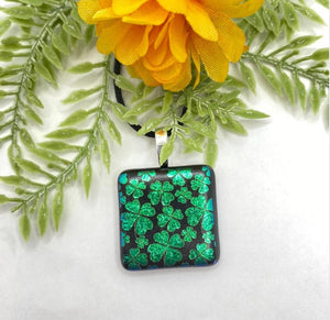 Shamrock Glass Fused Pendant