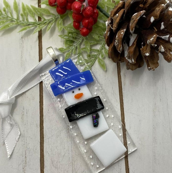 Snowman Ornament - Blue