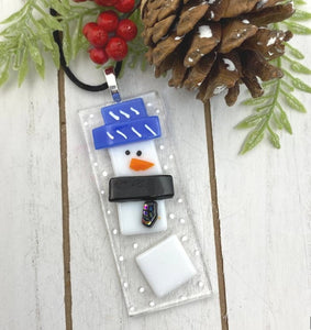 Snowman Pendant - Blue