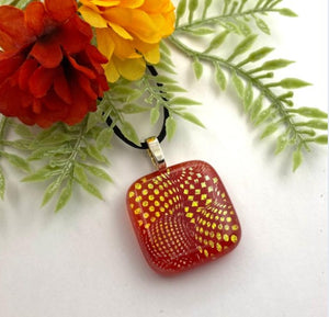 Geometric Design Glass Fused Pendant