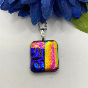 Mosaic Dichroic Glass Fused Pendant