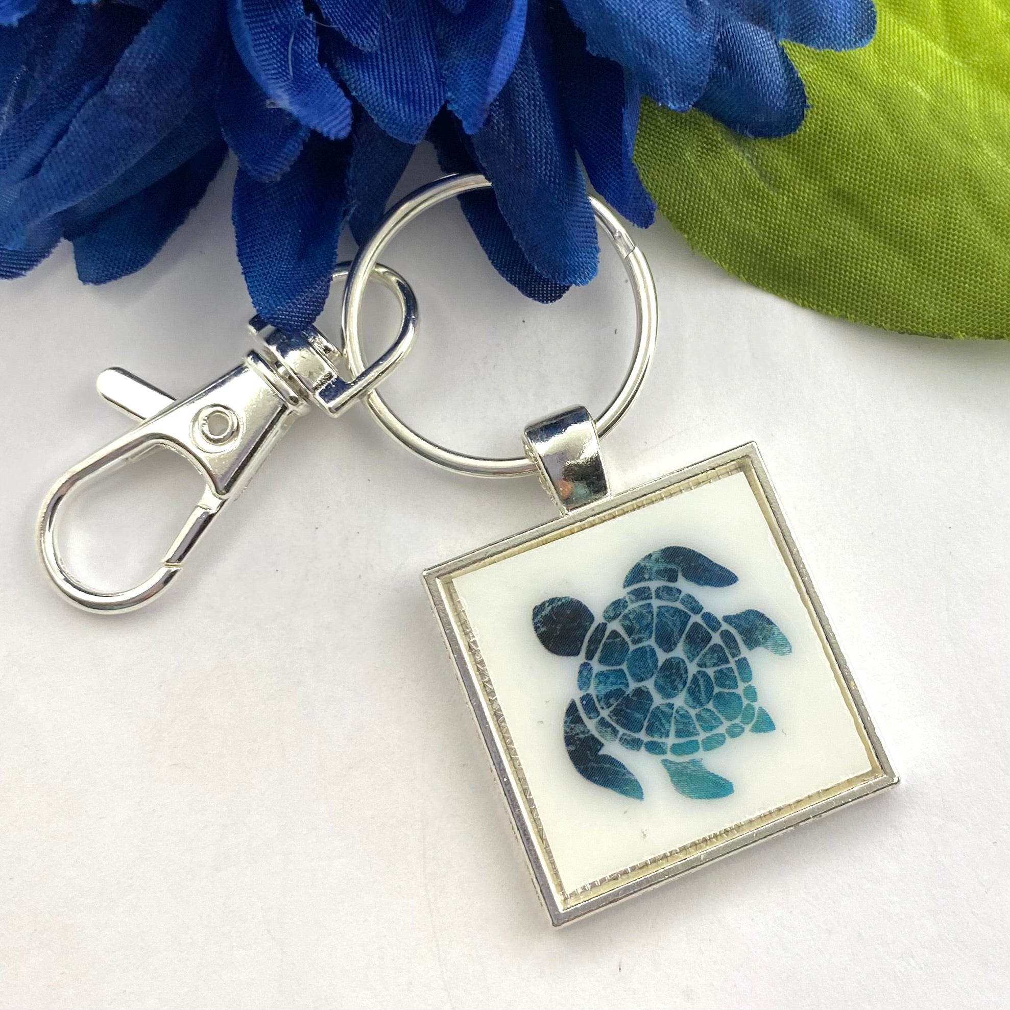 Blue Sea Turtle Key Chain